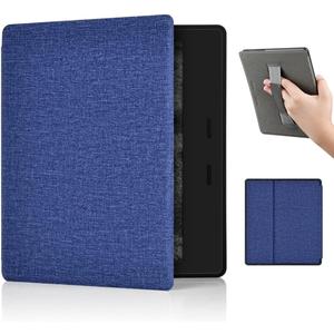 Zcooooool Kindle Oasis Fabric Cover (Hand Strap Designed) Case for 7" Kindle (10th & 9th Gen, 2019/2017) Anti-Slide Case (Blue)