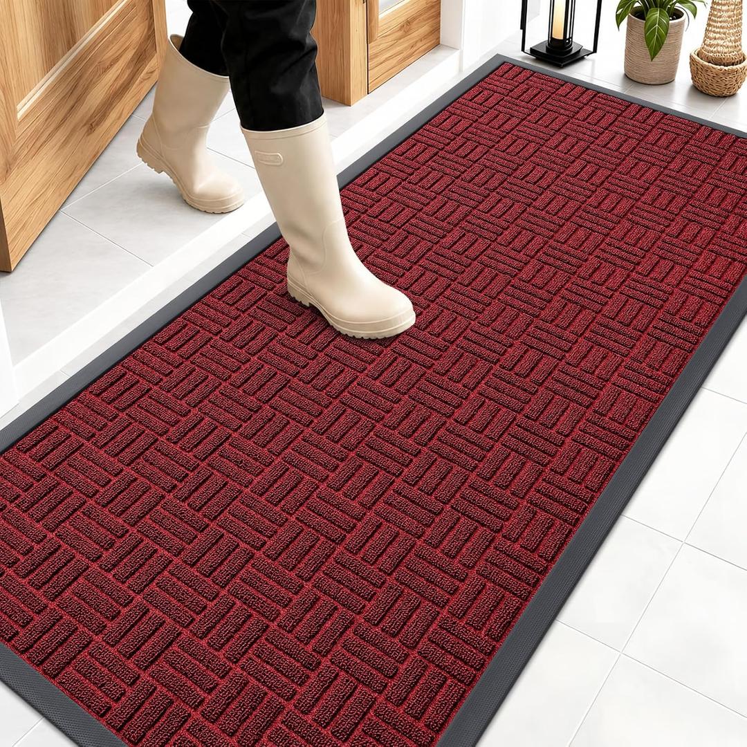 OLANLY Front Door Mat Outside Entrance 59x23, Heavy-Duty Rubber Doormat