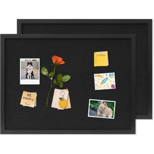 DAHAPYBOO Cork Board with Linen Black 2Pack,Bulletin Board 23"x17", Corkboards for Office Home School Message Board or Vision Board Decoration.