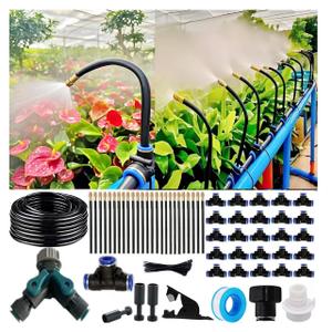 Drip Irrigation Kit Automatic Watering System for Potted Plants, 360 Degree Adjustable Copper Micro Sprinklers, Quick Connect Tubing Fittings for Garden, Lawn, Patio, Balcony(25 Nozzles)