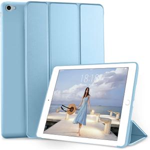 DTTO for iPad Air 2 Case (2014 Released), Ultra Slim Lightweight Smart Case Trifold Stand with Flexible Soft TPU Back Cover for Apple iPad Air 2 (Model A1566/A1567), Sky Blue