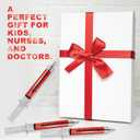 Red Syringe Pens - Fun & Retractable BallPoint with Black Ink - Smooth Writing, Comfortable Grip & Lightweight Novelty Pens - Perfect for Nurses, Doctors | 12PCS