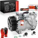 A-Premium Air Conditioner AC Compressor with Clutch Compatible with Nissan Sentra 2013-2019 1.6L 1.8L, with 6-Groove Pulley