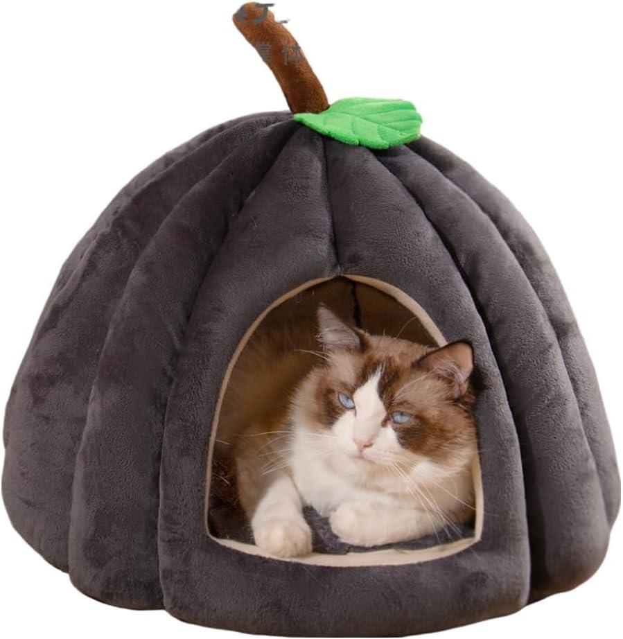 Cat Beds for Indoor Cats,Pumpkin Cat House,Cute Pumpkin Shape Cat Cave Bed