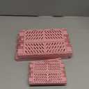 Plastic Baskets for Desk Organizing, Drawer Organizer, 2 Medium+2 Small Durable Folding Storage Crate for Home Kitchen Classroom Office Bedroom and Bathroom (Pink)