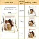 eletecpro 5x7 Metal Picture Frame with Real Glass Cover, Horizontal Tabletop Display Photo for Multiple Size up to 5x7, Floating Photo Frame for Wedding, Party, Home Decor, Gold