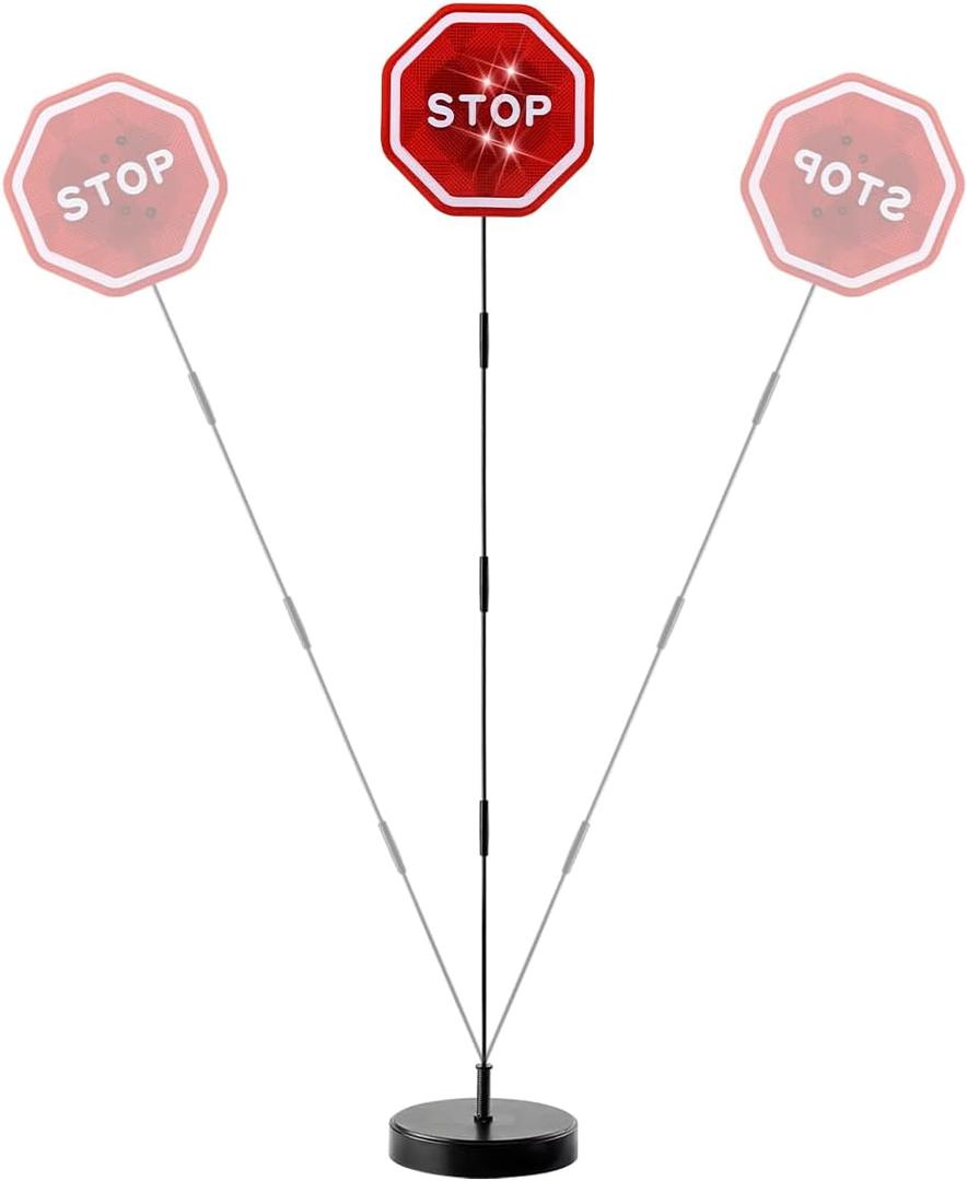Mandark Flashing LED Stop Sign for Garage Parking Assist, Adjustable Height Automotive Garage Parking Stopper, Vehicle Exterior Stop Indicator Sensors, Universal for RV, SUV, Truck