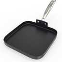 C30628 Square Griddle Pan Replacement Part for Ninja Foodi NeverStick, 11-Inch Premium Nonstick Coating Stovetop Grill Pan with handles for Indoor Cooking, Oven-to-Table Cookware, Durable Black Finish