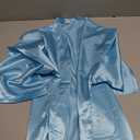 Women's Satin Robe Short Kimono for Bride & Bridesmaid with Silver Rhinestones, Wedding Party Robes