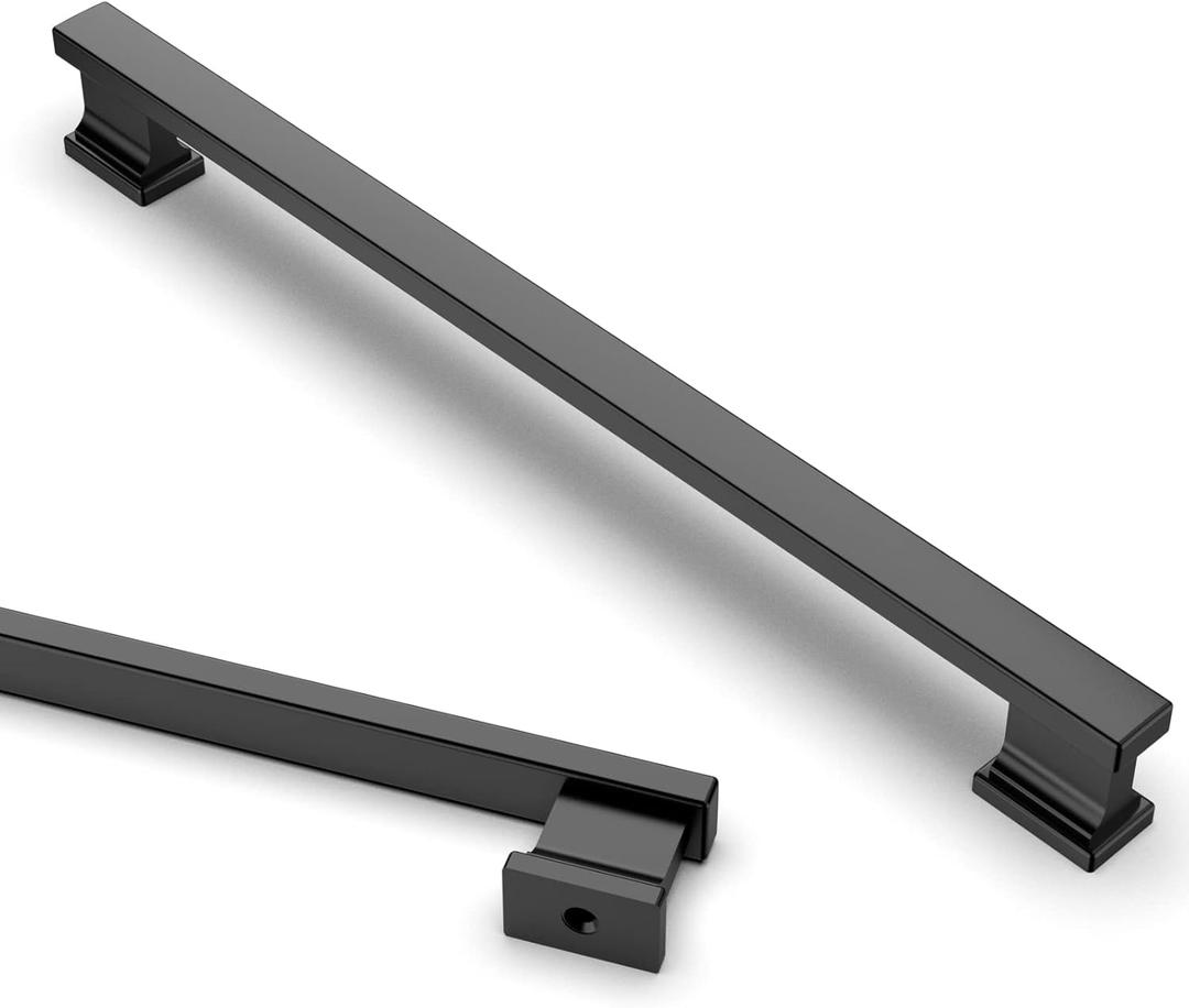 Asidrama 6 Pack 9 Inch(228mm) Matte Black Kitchen Cabinet Handles, Cabinet Pulls Kitchen Cabinet Hardware for Cupboard Drawer Pulls (9" Hole Center)