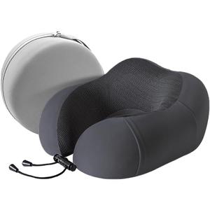 Travel Memory Foam Neck Pillow for Traveling, Travel Pillow for Airplanes for Adult (C-Black)