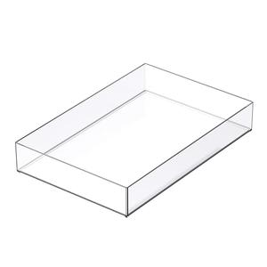 Simply Tidy 12" x 6" Clear Stacking Storage Tray Stackable Plastic Organizer for Desk, Crafting, and Office Supplies - 1 Pack