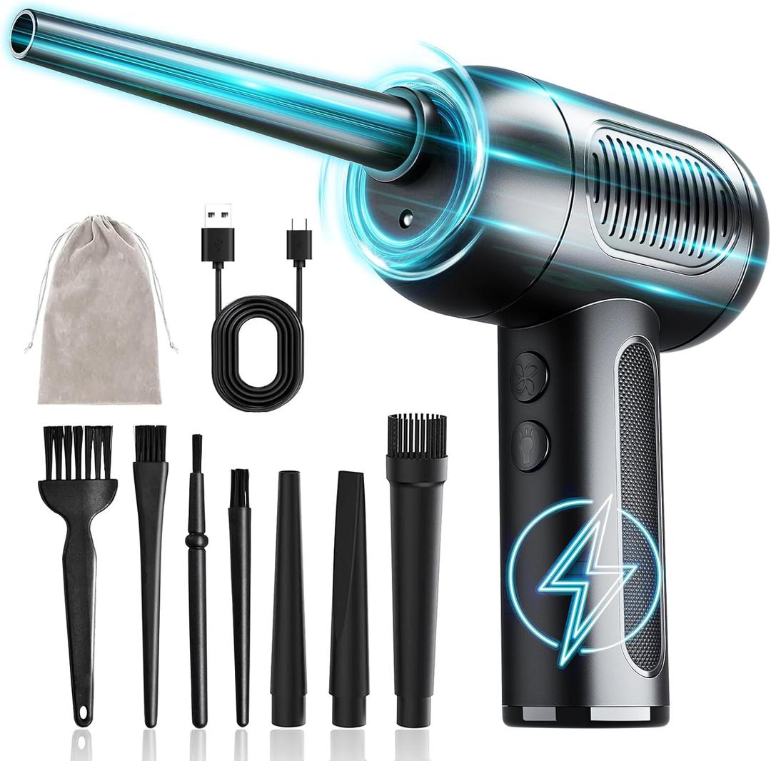 Compressed Air Dusters,Cordless Electric Duster,10000mAh Battery Portable Air Duster,3 Gear Fast Charging for Keyboard Cleaning