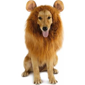 Halloween Realistic & Funny Lion Mane for Dog Costumes for Medium Large Dogs, Dog Halloween Costumes for Medium to Large Sized Dogs Lion Mane Wig for Dogs, Fits Neck Size 19"-29"