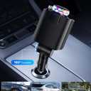 Aromatherapy 5 in 1 Retractable Car Charger with Starlight, USB C Car Charger Adapter and 2 USB Ports, Aroma Starry Sky Car Air Freshener Diffuser Fast Charging Compatible with iPhone 16 15 14 13 12