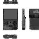 RG35XX 2024 New Updated Portable Game Console with 3.5 Inch IPS Screen Built-in 5470+ Games Linux System, Handheld Video Games Support Gamepad and HDMI TV Output, Retro Game Gift (Transparent Black)