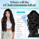 KooKaStyle Clip in Synthetic Hair Extensions Long Wavy 4PCS Thick Hairpieces Dark Brown 6# Fiber Double Weft Natural Hair Extensions 24 Inch for Women