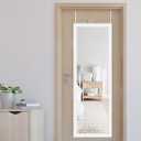 NeuType 51" x 16" Over The Door Mirror Full Length Mirror Door Mirror Wall Mirror Hanging with 2 Metal Hangers for Bedroom Living Room Bathroom White
