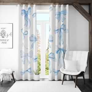 Blue Bows Curtains Preppy Princess Curtains for Girls Bedroom Coquette Decor Preppy Decor Bow Themed Room Decor 2 Panels Sheer Curtain for Girls Room Bedroom Children Nursery Room 84"x63" Blue Bows Curtains Preppy Princess Curtains for Girls Bedroom Coquette Decor Preppy Decor Bow Themed Room Decor 2 Panels Sheer Curtain for Girls Room Bedroom Children Nursery Room 84"x63"