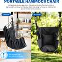 KPX Ourdoor Hanging Hammock Chair Comfortable Tree Swing Chair Large Size 110X130cmWithout Pillows - 330 Lbs Weight Capacity (Dark Gray)