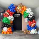 Sports Balloon Arch Kit,154Pcs Colorful Balloon Garland with Football,Basketball,Soccer,Baseball Foil Balloons for Ball Games Day Theme Baby Shower Rugby All Sports Birthday Party Decorations
