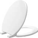Toilet Seat, Round Toilet Seat with Slow Close Hinges, Two Sets of Parts, Never Loosen, Easy Installation and Cleaning, Durable PlasticFor Most Standard Round Toilet Seats, 16.5"L x 14"W
