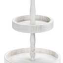 2 Tiered Tray Stand Decor, Wooden 13 Inch Tiered Tray Decor for Farmhouse, Kitchen, Coffee Bar, Home, Suit for Halloween, Fall Thanksgiving, Christmas, New Year