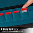 Cute Switch 2 Case for Nintendo Switch 2 2025/Switch 1/OLED, Slim Switch2 Carrying Case for Travel, PU Switch2 Storage Cases with 5 Game Card Holders, Magnetic Snap - Blue