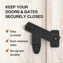 Barn Door Latch - Shed Door Latch - Sliding Barn Door Latches and Catches - Barn Door Lock - Black Wrought Iron Rustic Flip Latch Hardware Kit for Double Doors, Garden Gate, Cabinet, Bar, Pantry (2)