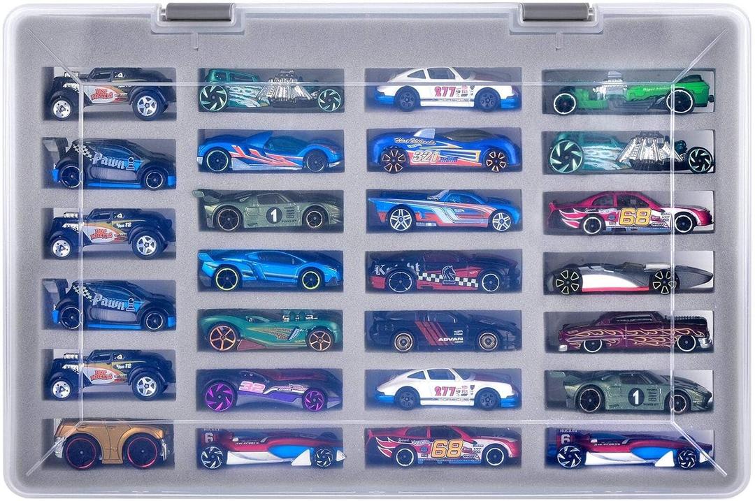 FULLCASE Case Compatible with Hot Wheels Cars. Toy Organizer Storage Container Holds for Hotwheels Car 27pcs. Display Carrying Holder with 4 Size of Slots (Box Only)
