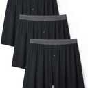 DAVID ARCHY Mens Underwear Bamboo Rayon Boxers for Men Breathable and Cool Men's Boxer Shorts with Button Fly 3 Pack, size XXL