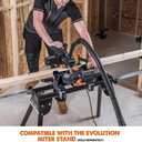 Evolution Power Tools R185SMS+ Sliding Miter Saw with Multi-Material Cutting, 45 Degree Bevel, 50 Degree Miter, 210 mm Slide, Blade Included Cuts Wood Plastic Metal & More, 7-1/4"