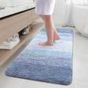 Arotive Microfiber Bathroom Rugs, Shaggy Soft and Absorbent Bath Rug, Non-Slip, Thick Plush Machine Washable Dry Bath Mats for Bathroom, Tub and Shower, 59x24, Light Blue, Rectangular