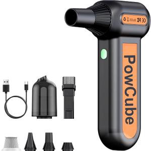 2-in-1 Compressed Air Duster 180000RPM Powerful Motor, Cordless Mini Vacuum Cleaner, 10,000mAh Battery, Portable Electric Air Duster, Dust Blower for Computer, Keyboard, Outdoor, House, Car and Office