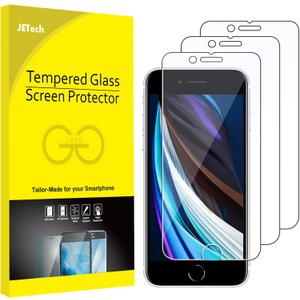 JETech Screen Protector for iPhone SE 3/2 (2022/2020 Edition), 4.7-Inch, Tempered Glass Film, 3-Pack