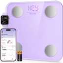 Ovutek Smart Scale for Body Weight, Digital Bathroom Scale BMI Weighing Body Fat Scale, Accurate Body Composition Scale Monitor for People's Health with Smartphone App, Compact Size, 400lb (Purple)
