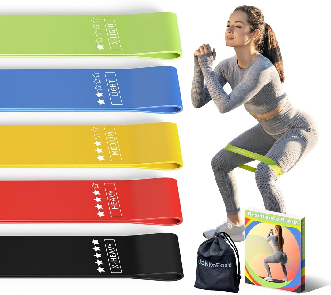 Resistance Loop Exercise Bands, Resistance Bands Exercise Bands for Home Fitness, Stretching, Strength Training, Physical Therapy,Elastic Workout Bands for Women Men Kids, Set of 5 (Multicolor)