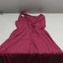 Veatzaer Women's V Neck Front Knotted Sleeveless Tank Dress Summer Solid Casual A Line Dress (Wine Red, Large)