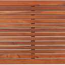 Nordic Style Dark Oiled Teak Shower and Bath Mat with Wide End Slat - Indoor and Outdoor Use - Non-Slip Wooden Platform for Sauna, Pool, Hot Tub - 31.4 x 19.6-Inch
