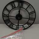 Large Wall Clock - 40cm/ 16 Inches Silent Non-Ticking Metal Wall Clock, Black, Vintage Modern Style, Battery Operated, Ideal for Living Room, Bedroom, Office, Farmhouse Decor (Black - Roman Numerals)