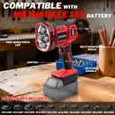 Cordless LED work light compatible with Milwaukee 18V Battery, 1500LM Handheld Spotlight with 550 Yard Distance, Flashing mode and Pivoting Head for Workshop, Camping, Jobsites (Battery Not Included)