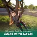 TURFEE Tree Swing for Kids - Single Disc Seat and Climbing Rope Set w/Carabiner & 4 Ft Strap - Treehouse and Outdoor Playground Accessories - Green