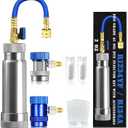 R1234YF & R134A AC Oil Dye Injector Kit with 2 Snap Quick Couplers 2 Oil Checkers 2oz Measuring Cup