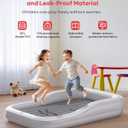 QPAU Inflatable Toddler Travel Bed with Tent, Portable Kids Air Mattress with Safety Sides, Ideal for Home, Grandma's, Camping, Traveling -Includes Fast Electric Pump