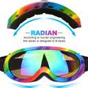 Kids Ski Goggles, Snowboard Goggles for Adult Youth Teens Boys & Girls, Winter Snow Sports Goggles, Rainbow Frame + Colorful Lens