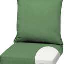 Arden Outdoor Foam Deep Seat Cushion Set, 22 in x 24 in, Weather-Proof, Rain-Proof, Fade Resistant Patio Cushion, Bottom and Back Cushion for Chair, Sofa, and Couch Bright Moss Green Leala, 1 Pack