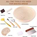 Banneton Proofing Basket Set - 9-inch Round Bread Baking Supplies, Sourdough Tools & Bread Making Accessories for Artisan Baking