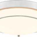 Close to Ceiling Light Fixtures, Bushed Nickel Farmhouse Ceiling Light with 2 Light for Laundry Kitchen Bedroom Bathroom, 4822-BN