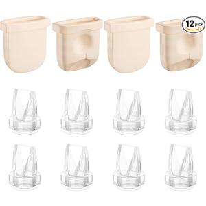 TOVVILD 12PCS Duckbill Valves Silicone Diaphragms Compatible with eufy E10/E20/S1/S1 Pro Replacement Parts, Wearable Breast Pump Accessories