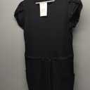 ETCYY NEW Womens Summer Dresses Tie Front Chic Mini Dress Petal Short Sleeve with Pockets, Size M